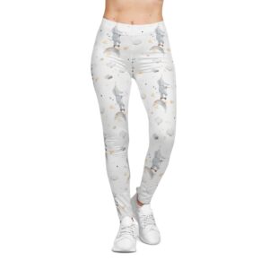Celestial Elephant Yoga Leggings — Soft Night Sky Pattern